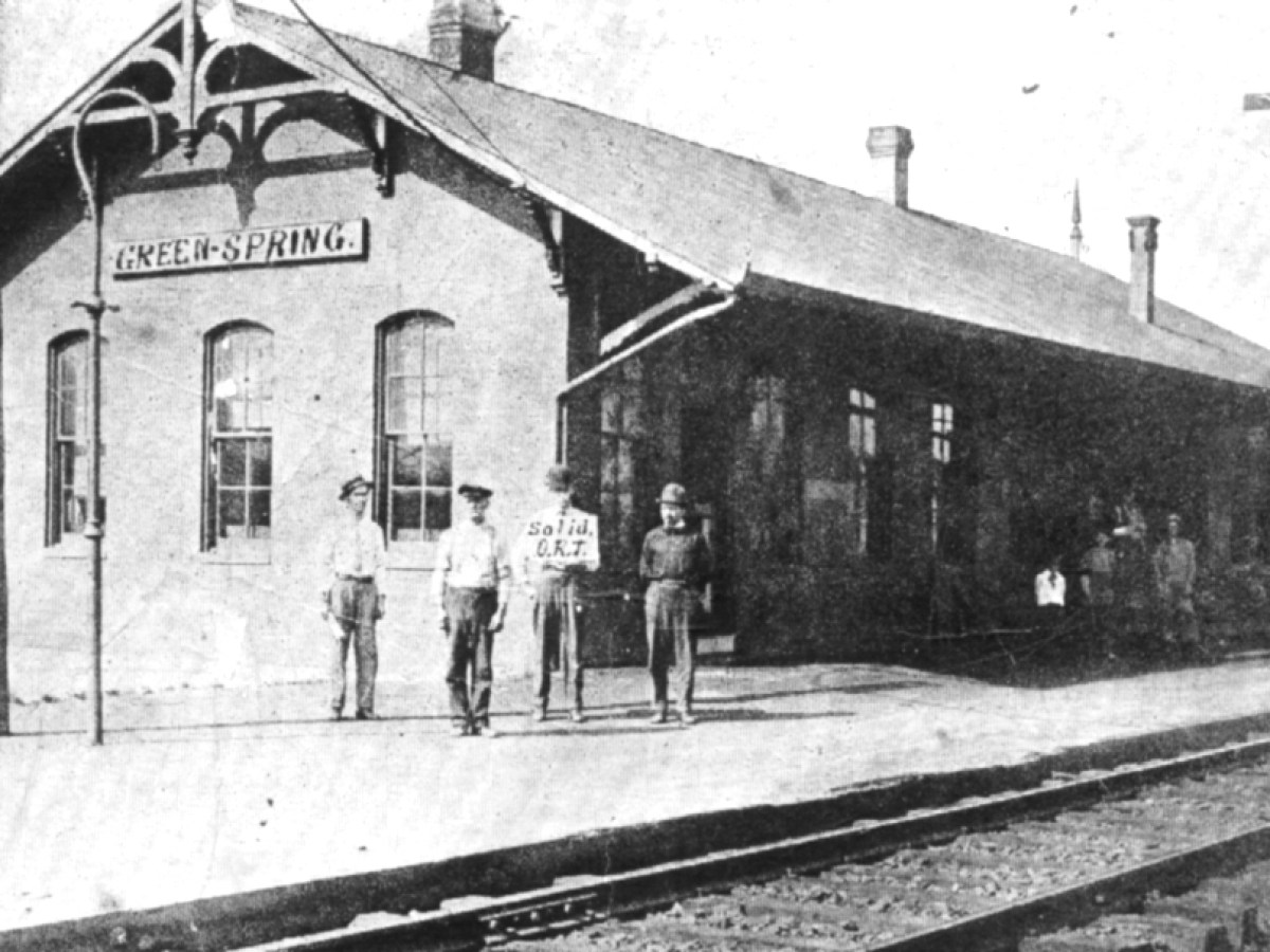 a vintage photo of the Green Spring train station