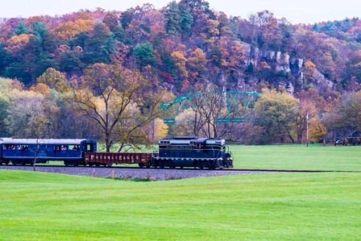 a large train on a track