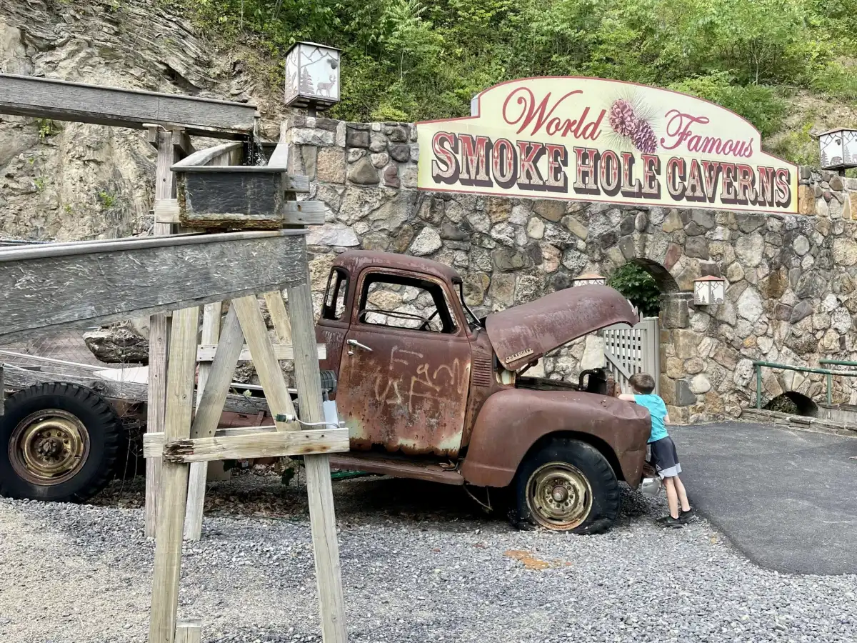 Canyon to Caverns Event 1 a truck that is sitting on a bench