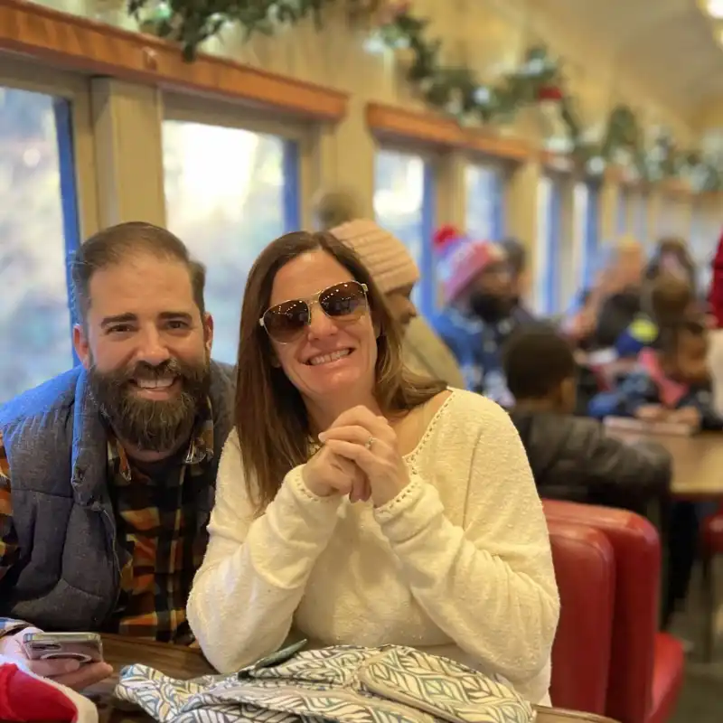 People having a great time on the North Pole Express excursion