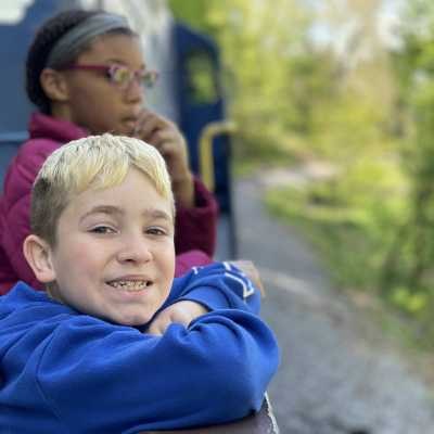 a little boy enjoying the views