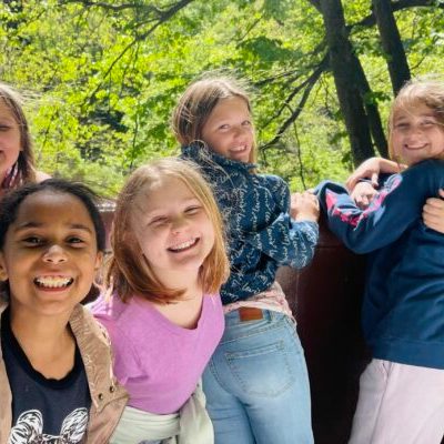 Classmates enjoying the gondola car