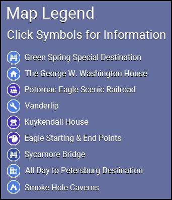 legend Potomac Eagle map legend