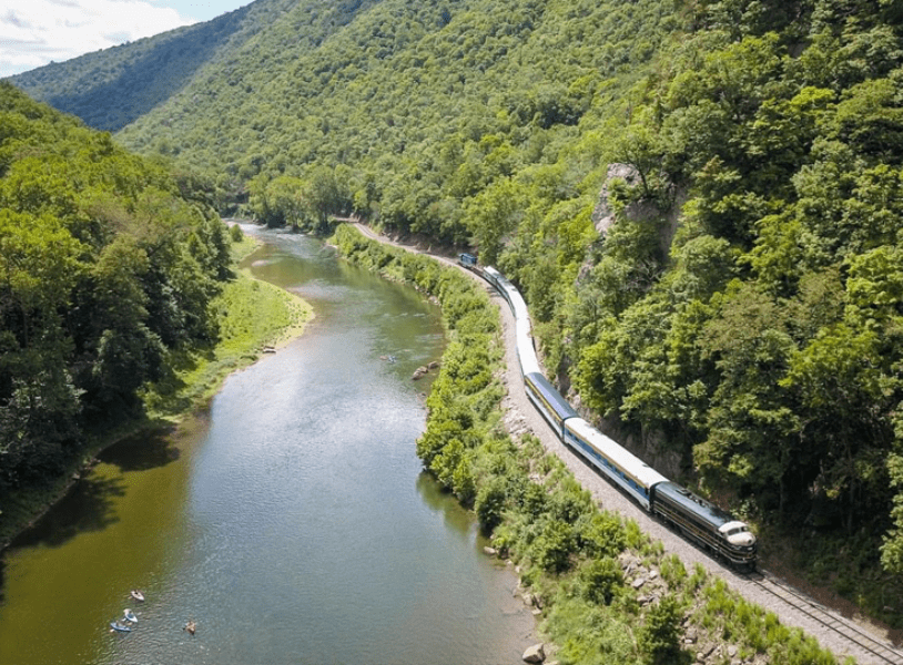 New Project(2) a train going down the river