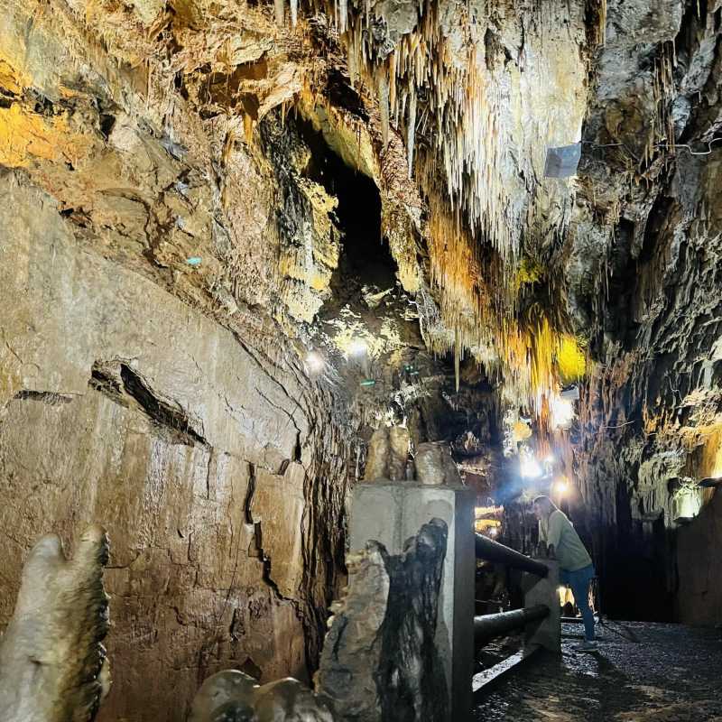 a close up of a stone building